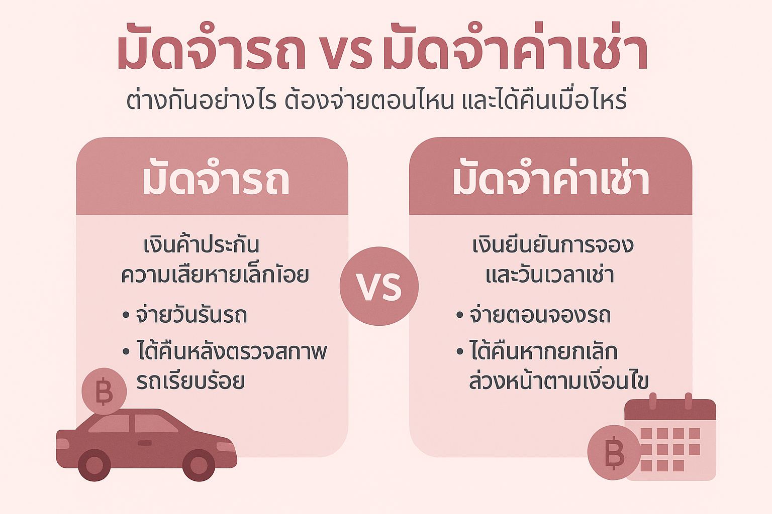 อธิบาย “มัดจำรถ” และ “มัดจำค่าเช่า”
